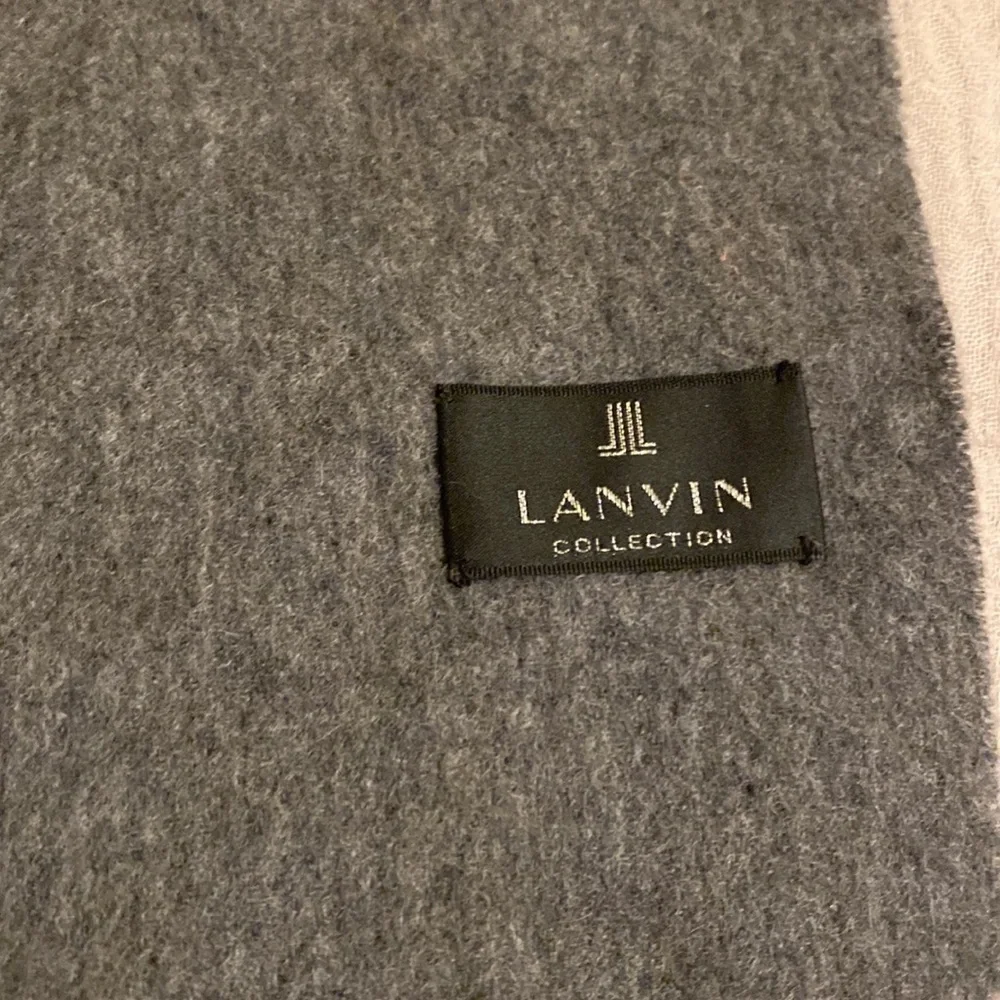 Lanvin Cashmere Charcoal Wool Men's Scarf